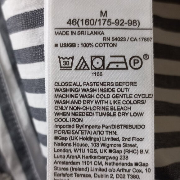 BANANA REPUBLIC vertical striped cotton sleeveless button down shirt - Picture 8 of 8